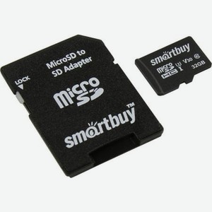 Карта памяти SmartBuy MicroSD 32Gb Class 10 Pro UHS-I U3 SB32GBSDCL10U3L-01 + adapter