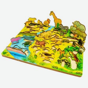 3D Развивающая доска Нескучные игры  Водопой на Лимпопо  (Африка) 37х1х31 арт.7990 /25
