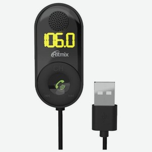 FM-трансмиттер Ritmix FMT-B400 черный MicroSD BT USB