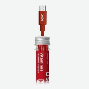 Дата кабель SBS Vitamins, USB 2.0- Micro-USB, 1 м, красный (TEVITMICR)