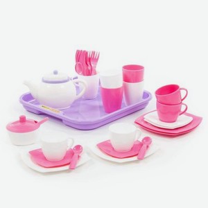 Набор детской посуды  Алиса  с подносом на 4 персоны