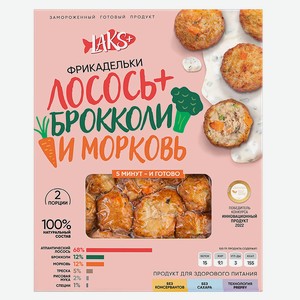 Фрикадельки LAKS+ лосось-морковь-брокколи, 300г