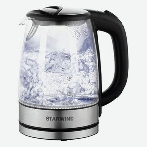 Чайник электрический StarWind SKG5210, 2200Вт, черный и серебристый