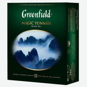 Чай черный GREENFIELD Мэджик Юньнань, 100пакетиков
