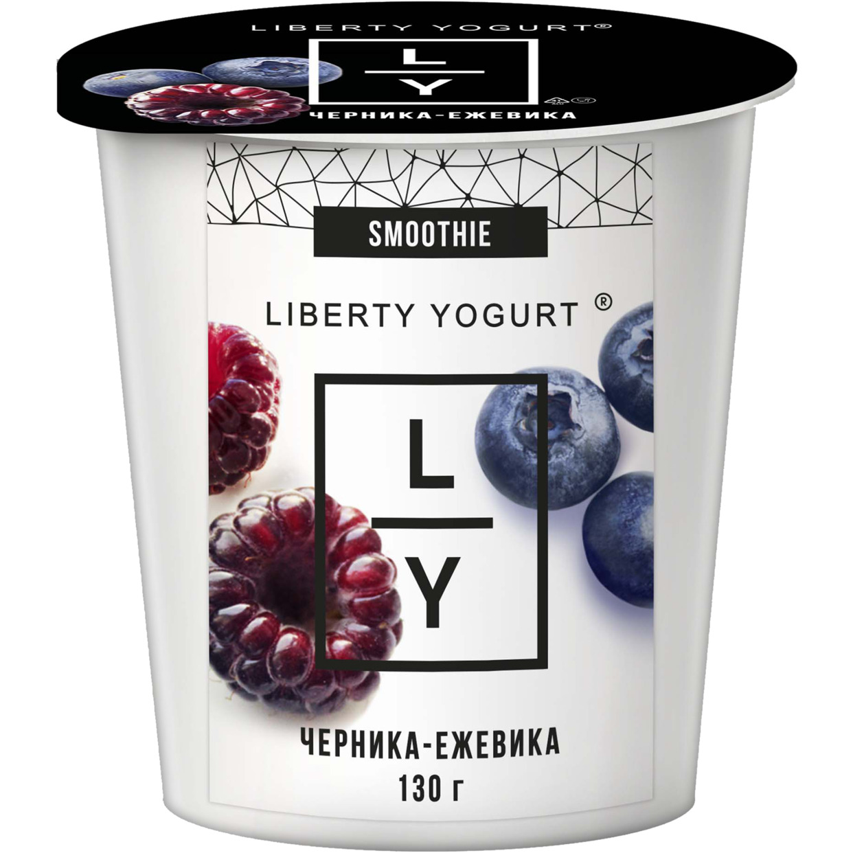 БЗМЖ Йогурт LIBERTY YOGURT с черникой/ежевикой 2,9% 130г в магазине Пятёрочка