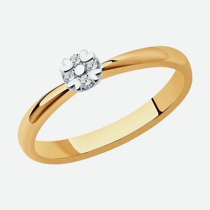 Кольцо SOKOLOV Diamonds из комбинированного золота с бриллиантами 1012154, размер 15.5