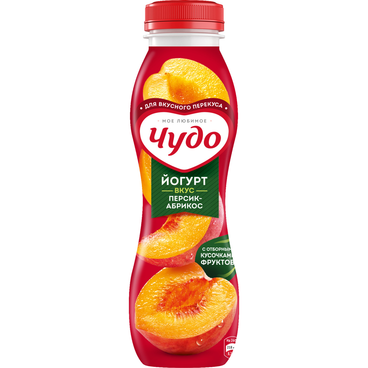 БЗМЖ Йогурт ЧУДО фруктовый со вкусом персик-абрикос 1,9% ПЭТ 260г