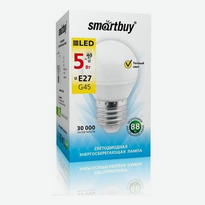 Лампа светодиодная Smartbuy SBL-G45-05-30K цоколь E27 5 Вт теплый свет