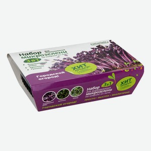 Набор АгроСидсТрейд для выращивания микрозелени 3 в 1 фиолетовый редис-брокколи-руккола 13,5 г