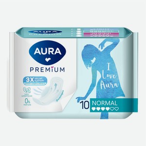 Прокладки классические гигиенические Aura Premium Нормал 10 шт
