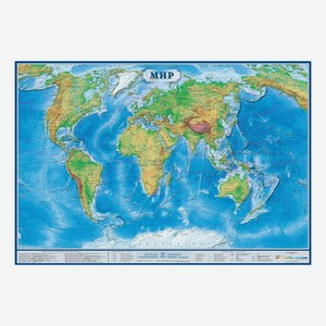 Карта физическая настенная Атлас Принт Карты России 1:34 млн 100 х 70 см