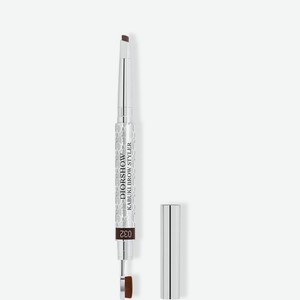 Diorshow Kabuki Brow Styler Водостойкий кремовый карандаш для бровей с кистью кабуки 02 Каштановый
