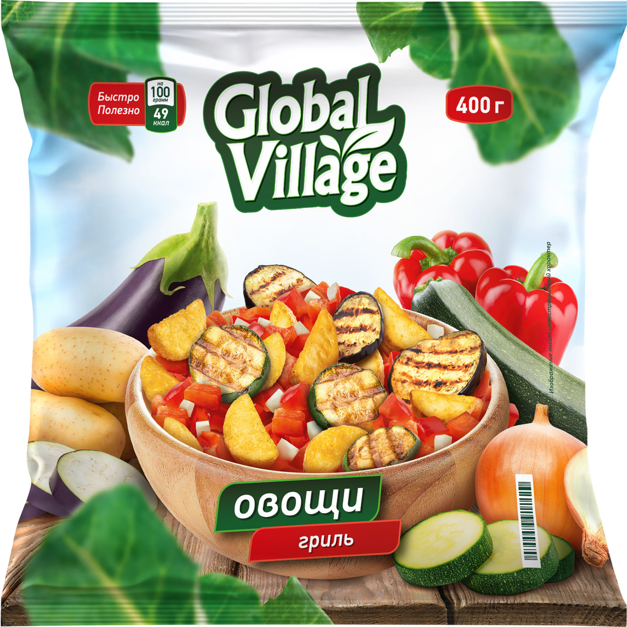 Смесь GLOBAL VILLAGE Овощи Гриль С Итальянскими Травами ов.б/зам.400г в магазине Пятёрочка