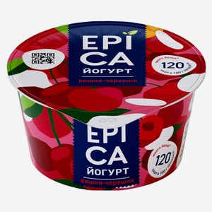 БЗМЖ Йогурт Epica 130г с вишней и черешней 4,8% в магазине Пятёрочка ...