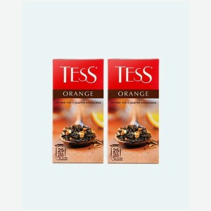Черный чай в пакетиках Tess Orange, 2 шт по 25 пакетиков