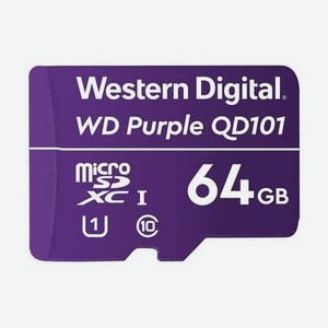 Карта памяти WD microsdxc 64Gb Class10 WDD064G1P0C Purple w/o adapter