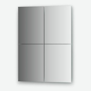 Зеркальная плитка с фацетом 5 мм - комплект 4 шт прямоугольник 25х33 см, серебро Evoform
