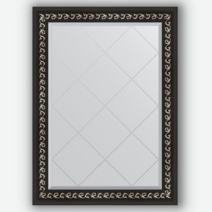 Зеркало с гравировкой в багетной раме Evoform черный ардеко 81 мм 75x102 см