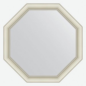 Зеркало в багетной раме Evoform белый с серебром 60 мм 71х71 см
