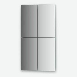 Зеркальная плитка с фацетом 5 мм - комплект 4 шт прямоугольник 25х45 см, серебро Evoform