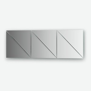 Зеркальная плитка с фацетом 10 мм - комплект 6 шт треугольник 25х25 см, серебро Evoform