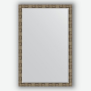 Зеркало с фацетом в багетной раме Evoform серебряный бамбук 73 мм 113х173 см