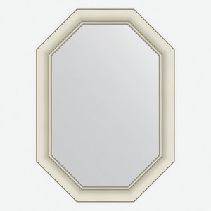 Зеркало в багетной раме Evoform белый с серебром 60 мм 51х71 см