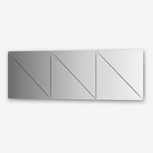 Зеркальная плитка с фацетом 15 мм - комплект 6 шт треугольник 40х40 см, серебро Evoform