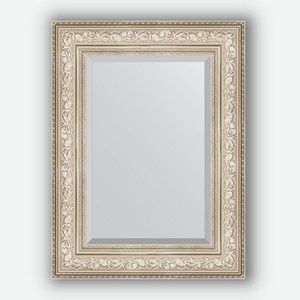 Зеркало с фацетом в багетной раме Evoform виньетка серебро 109 мм 60х80 см