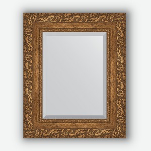 Зеркало с фацетом в багетной раме Evoform виньетка бронзовая 85 мм 45х55 см