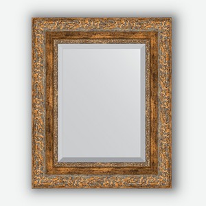 Зеркало с фацетом в багетной раме Evoform виньетка античная бронза 85 мм 45х55 см