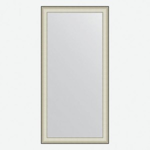 Зеркало в багетной раме Evoform белая кожа с хромом 78 мм 78х158 см