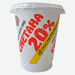 Сметана РОСТАГРОЭКСПОРТ 20%, 280г в магазине Пятёрочка - цена, где ...