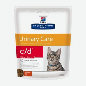 Корм для кошек HILLS 400г Prescription Diet c/d Urinary Stress для МКБ и при стрессе с курицей сухой