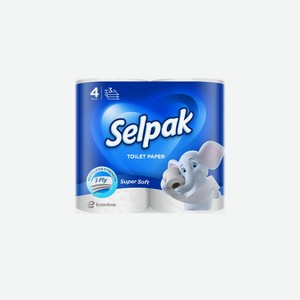 Бумага туалетная Selpak Super Soft 3-слойная 4 рулона