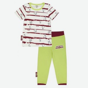 Пижама Lucky Child с брюками-мишки с брюками полосатая