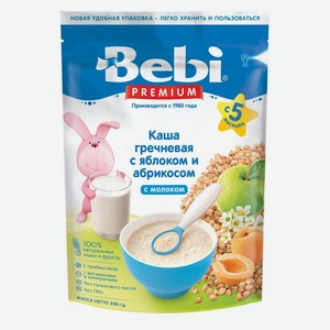 Каша Bebi Premium молочная гречневая яблоко/абрикос с 5 мес 200г