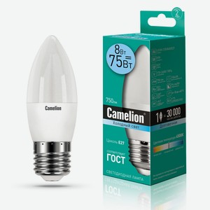 Лампа эл светодиодная Camelion LED8-C35/845/E27 8Вт 220В
