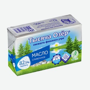 БЗМЖ Масло сладко-сливочное Тысяча озер 82,5% 400г