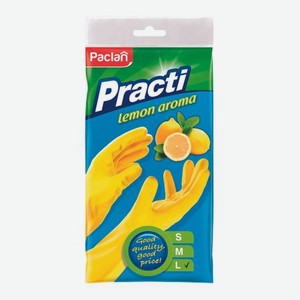 Перчатки резиновые Paclan с ароматом лимона L