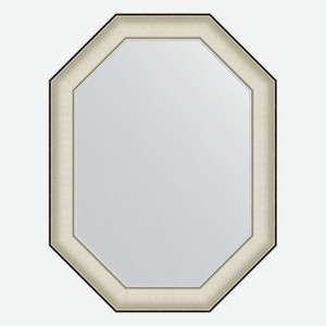 Зеркало в багетной раме Evoform белая кожа с хромом 78 мм 64х84 см