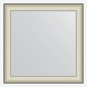 Зеркало в багетной раме Evoform белая кожа с хромом 78 мм 78х78 см