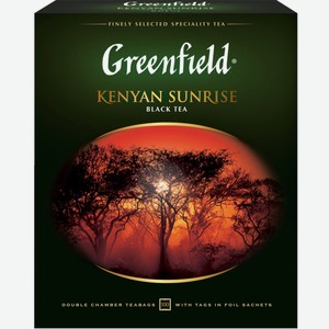 Чай черный GREENFIELD Kenyan Sunrise к/уп, Россия, 100 пак