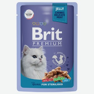 Брит 85г Premium Пауч Перепелка в желе для взрослых стерилизованных кошек