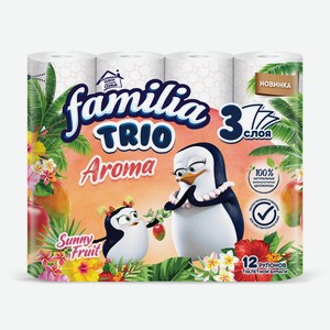 Туалетная бумага Familia Trio Sunny Fruit 3сл 12шт