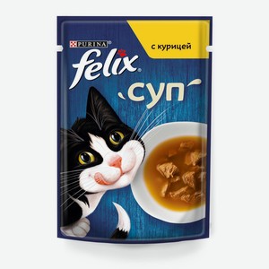Влажный корм Felix Суп для взрослых кошек с курицей 48г