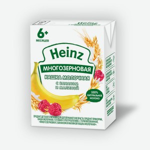 Каша Heinz молочная многозерновая банан/малина с 6 мес 200мл т/п