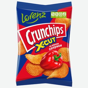 Чипсы картофельные рифленые Crunchips. X-Cut со вкусом паприки 70г
