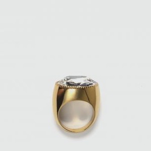 Кольцо-печатка MURASHKA Crystal.white 17 размер