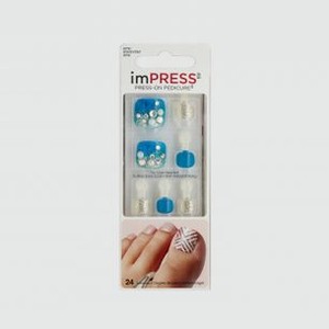 Накладные ногти KISS NEW YORK PROFESSIONAL Impress Pedicure Cote D azur 24 шт